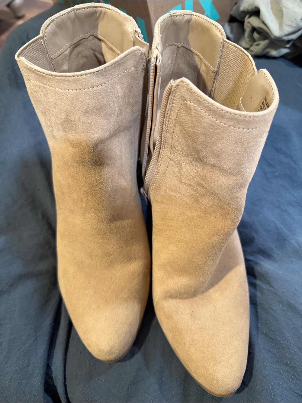 Women's Tan Suede Ankle Boots - Classic Pointed Toe